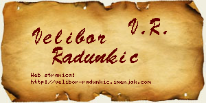 Velibor Radunkić vizit kartica